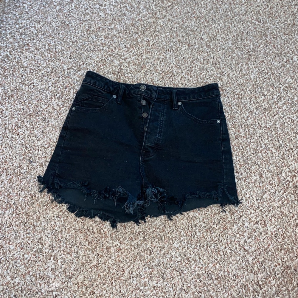Free people black denim shorts